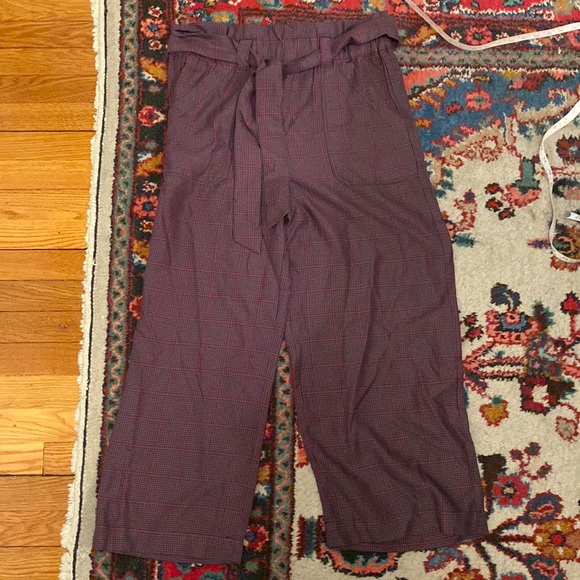 Marine Layer Caroline Paper Bag Pant in Multi Plaid - Extra Large XL NWT - Picture 2 of 9